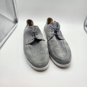 Sperry Mens Gold Cabo 4-Eye Plushwave Boat Shoe Grey Suede Lace Up Shoes Size 13